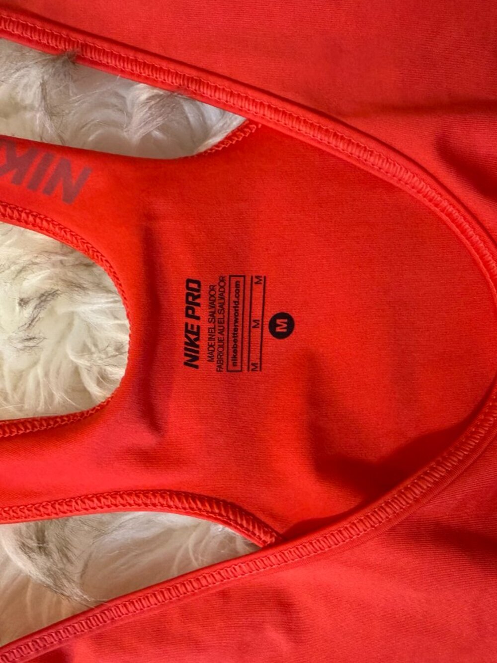 Nike Pro Red Racerback Tank Top White Swoosh Graphic Size M - Picture 6 of 9